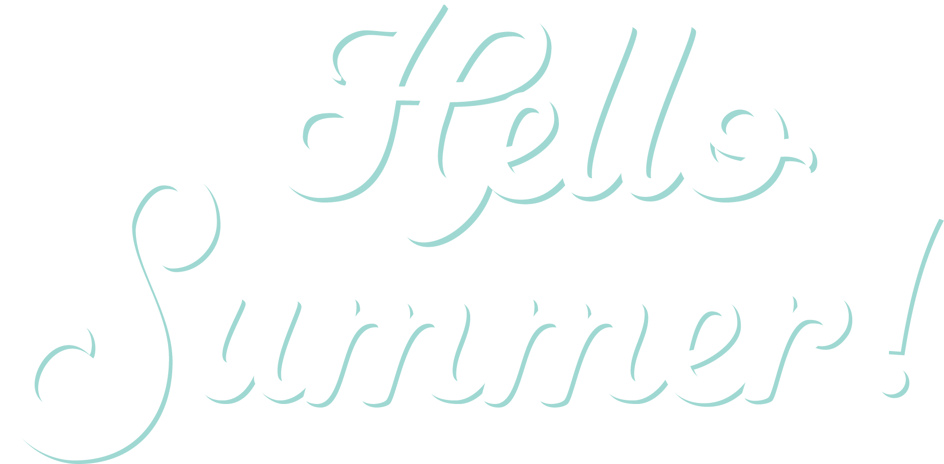 Hello Summer text in 1970s font